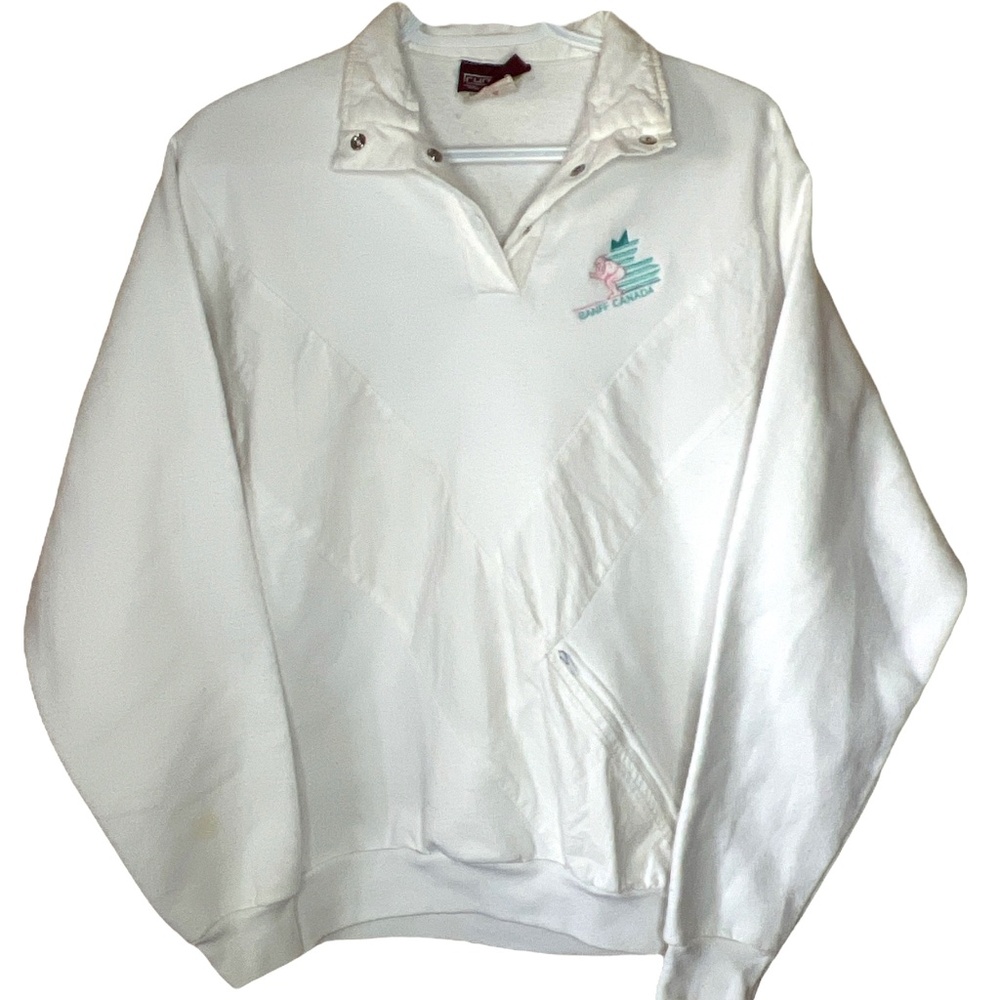 Vintage Womens Banff Canada White Ski Sweatshirt L